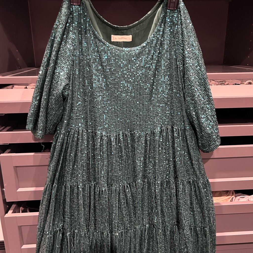Together Sparkling Teal Midi Dress